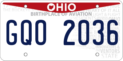 OH license plate GQO2036