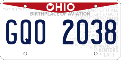 OH license plate GQO2038