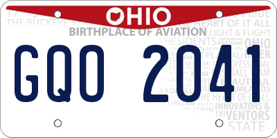OH license plate GQO2041