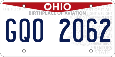 OH license plate GQO2062