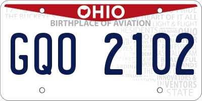 OH license plate GQO2102