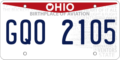 OH license plate GQO2105