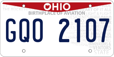 OH license plate GQO2107