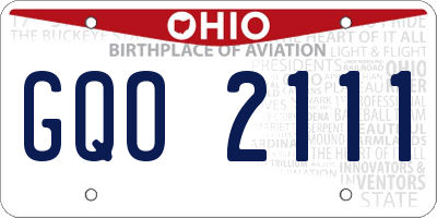 OH license plate GQO2111