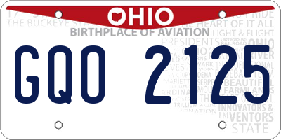 OH license plate GQO2125