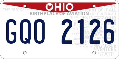 OH license plate GQO2126