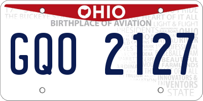 OH license plate GQO2127