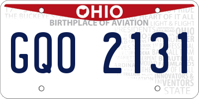OH license plate GQO2131