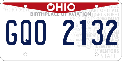 OH license plate GQO2132