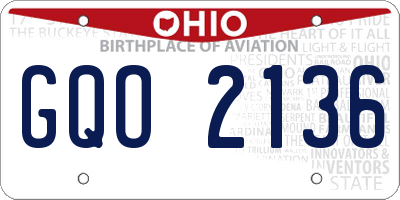 OH license plate GQO2136