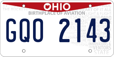 OH license plate GQO2143