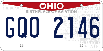OH license plate GQO2146