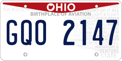 OH license plate GQO2147