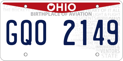 OH license plate GQO2149