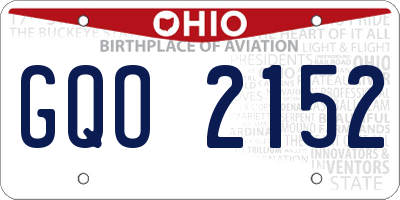 OH license plate GQO2152