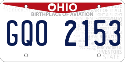 OH license plate GQO2153