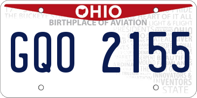 OH license plate GQO2155