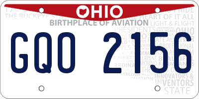OH license plate GQO2156