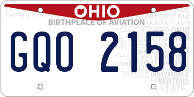 OH license plate GQO2158