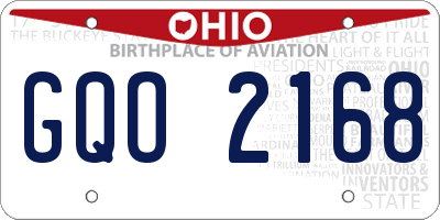 OH license plate GQO2168