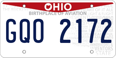 OH license plate GQO2172