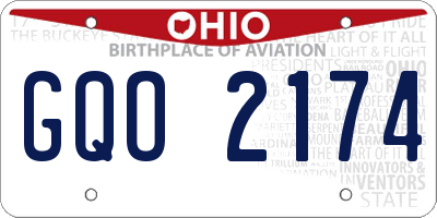 OH license plate GQO2174