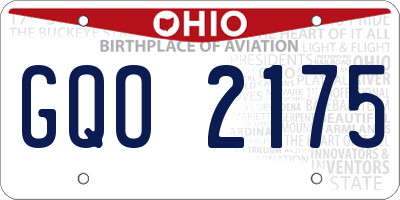 OH license plate GQO2175