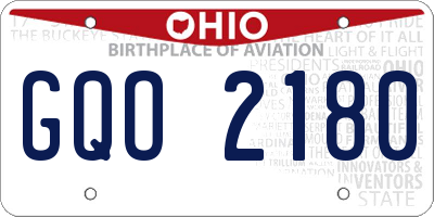 OH license plate GQO2180