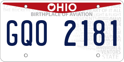 OH license plate GQO2181