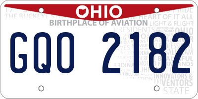 OH license plate GQO2182