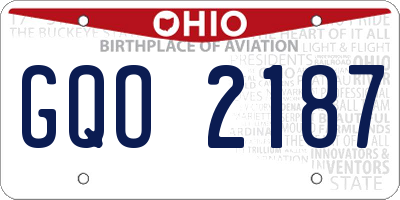 OH license plate GQO2187