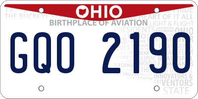 OH license plate GQO2190