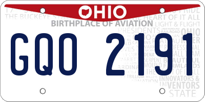 OH license plate GQO2191