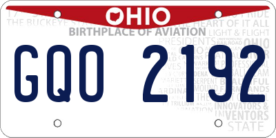 OH license plate GQO2192