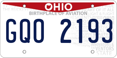 OH license plate GQO2193