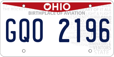 OH license plate GQO2196