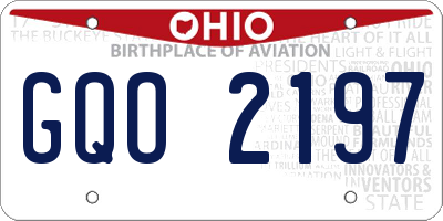OH license plate GQO2197