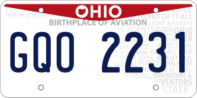 OH license plate GQO2231