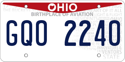 OH license plate GQO2240