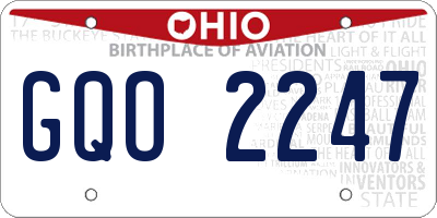OH license plate GQO2247