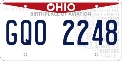 OH license plate GQO2248