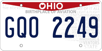 OH license plate GQO2249