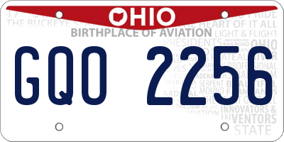OH license plate GQO2256