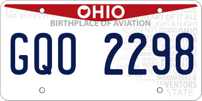 OH license plate GQO2298