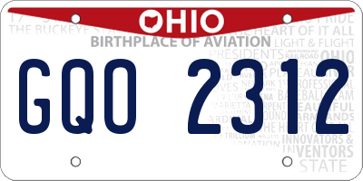 OH license plate GQO2312