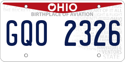 OH license plate GQO2326