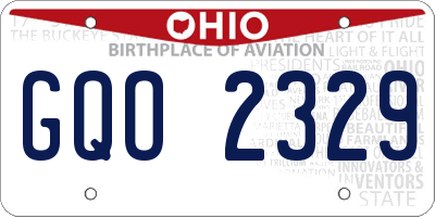 OH license plate GQO2329