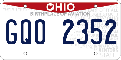 OH license plate GQO2352