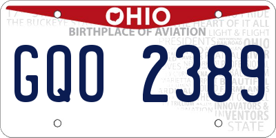 OH license plate GQO2389