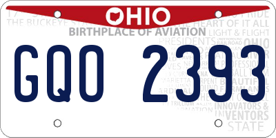 OH license plate GQO2393
